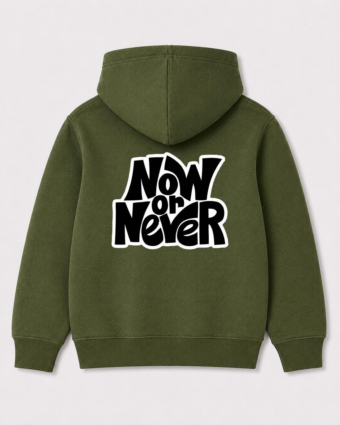 Olive green hoodie back 3044