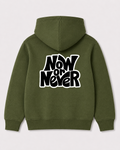 Olive green hoodie back 3044