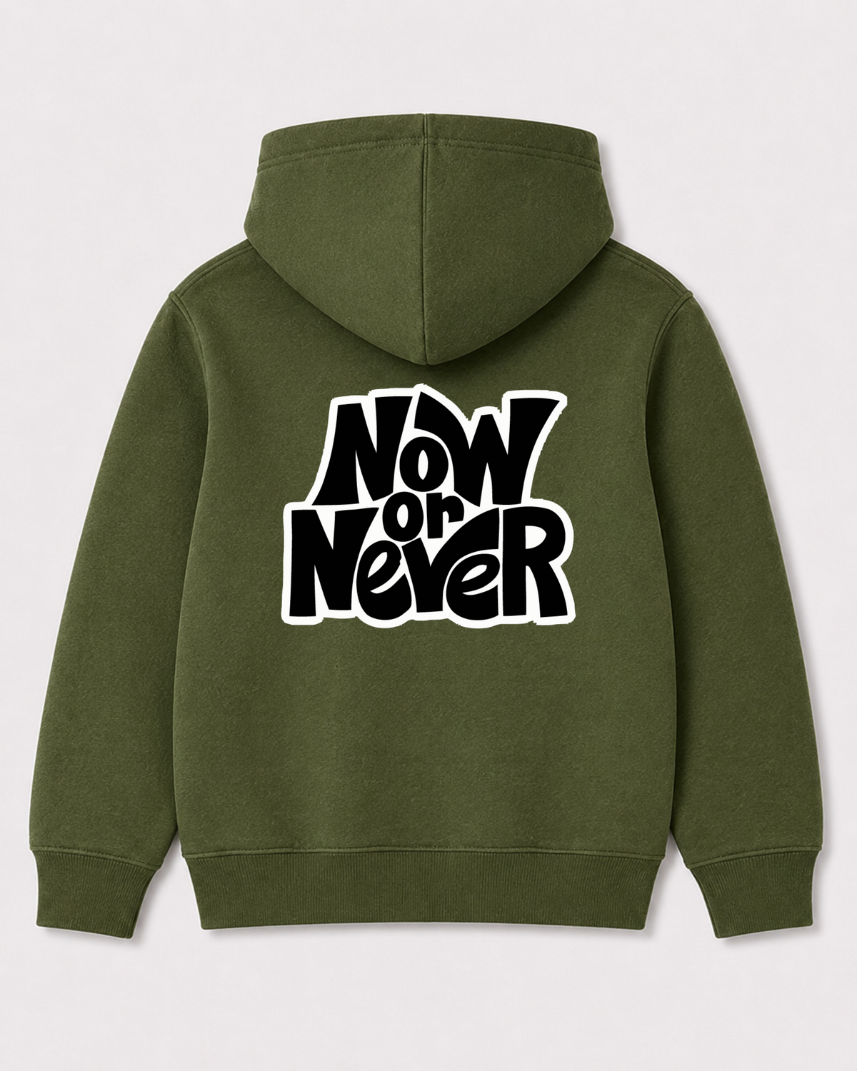 Olive green hoodie back 3044