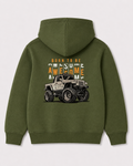 Olive green hoodie back 3047