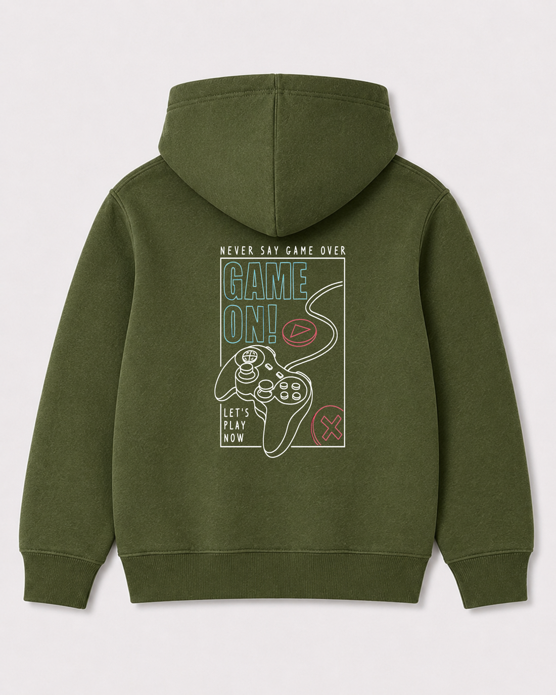 Olive green hoodie back 3059