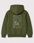 Olive green hoodie back 3059