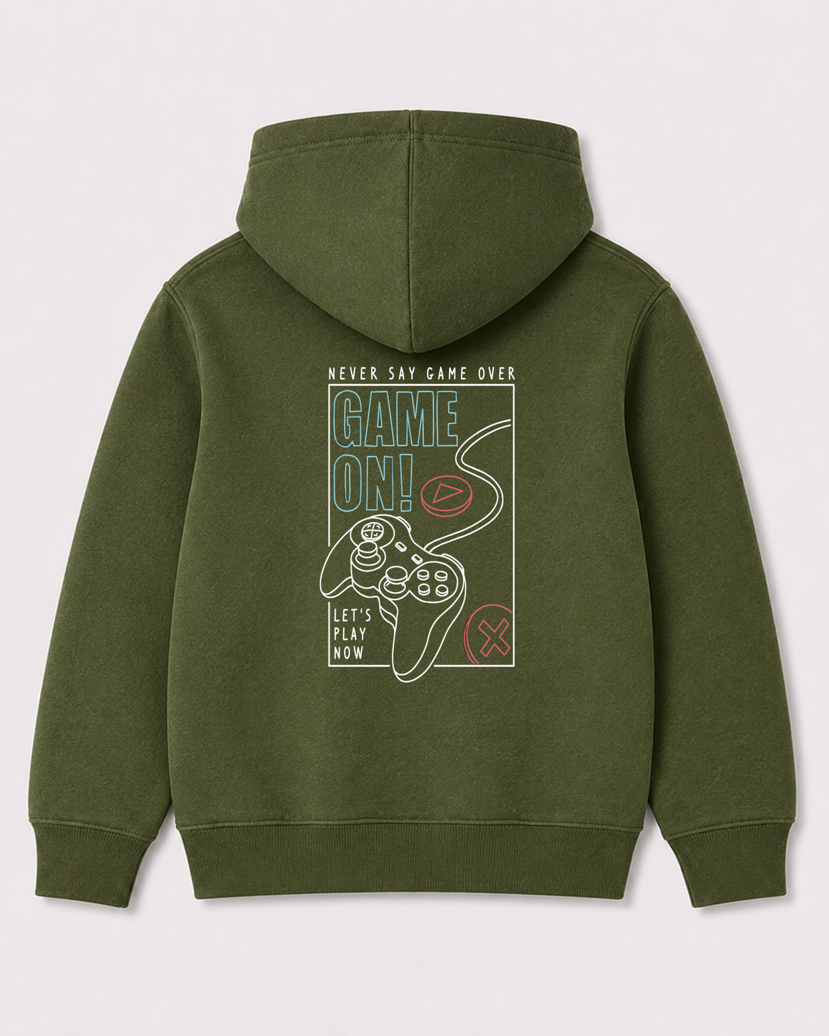 Olive green hoodie back 3059