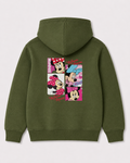 Olive green hoodie back 3061