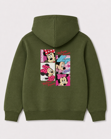 Olive green hoodie back 3061