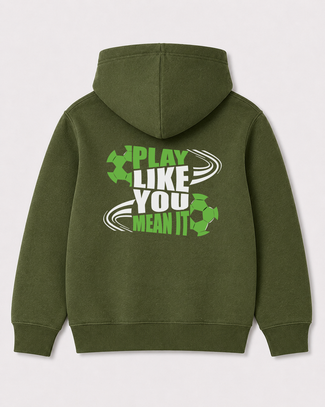 Olive green hoodie back 3066