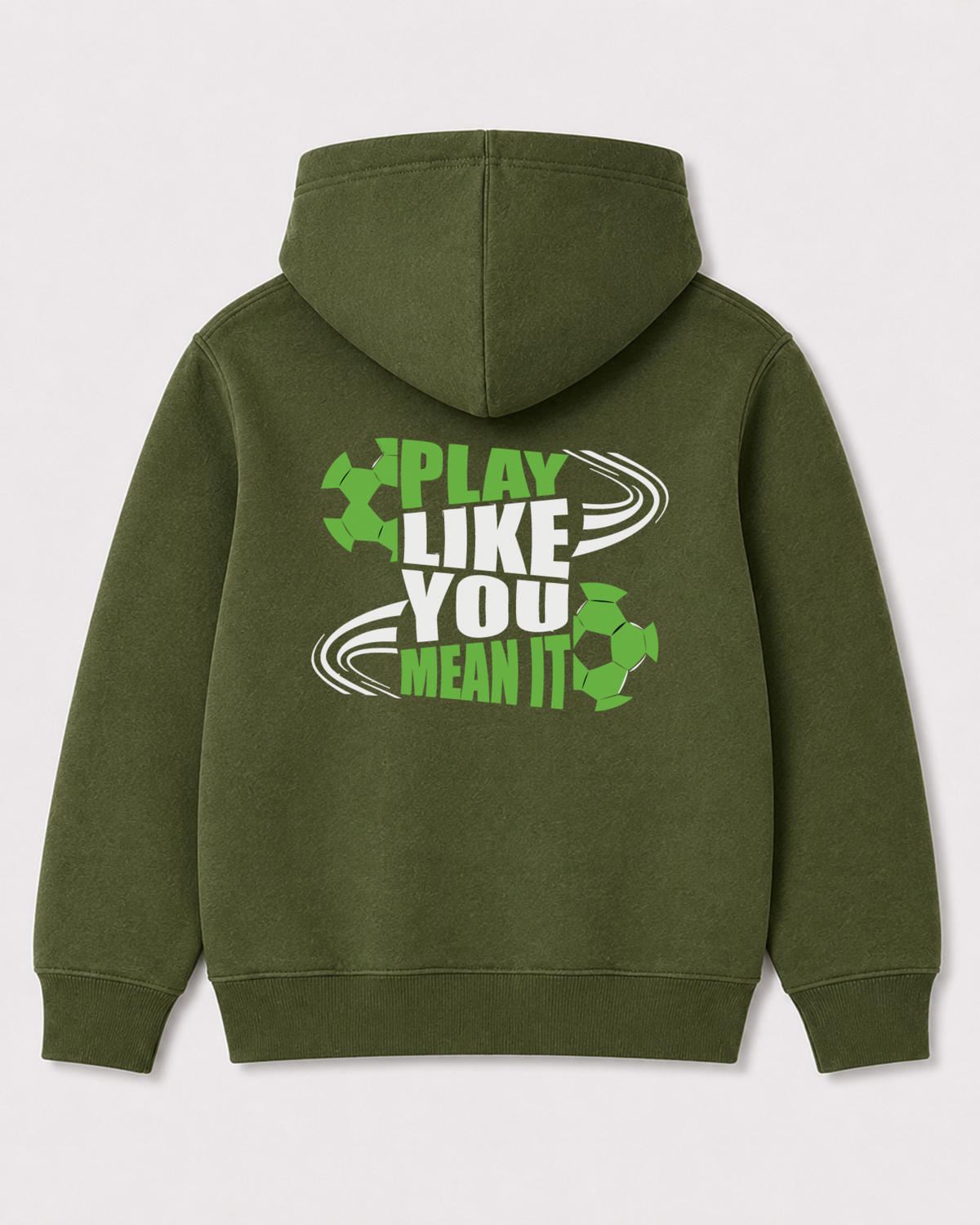 Olive green hoodie back 3066