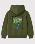 Olive green hoodie back 3069