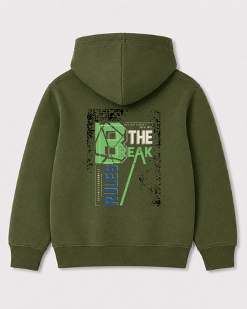 Olive green hoodie back 3069