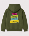 Olive green hoodie back 3079