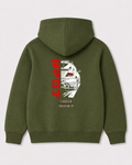 Olive green hoodie back 3090