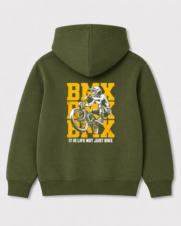 Olive green hoodie back 3099