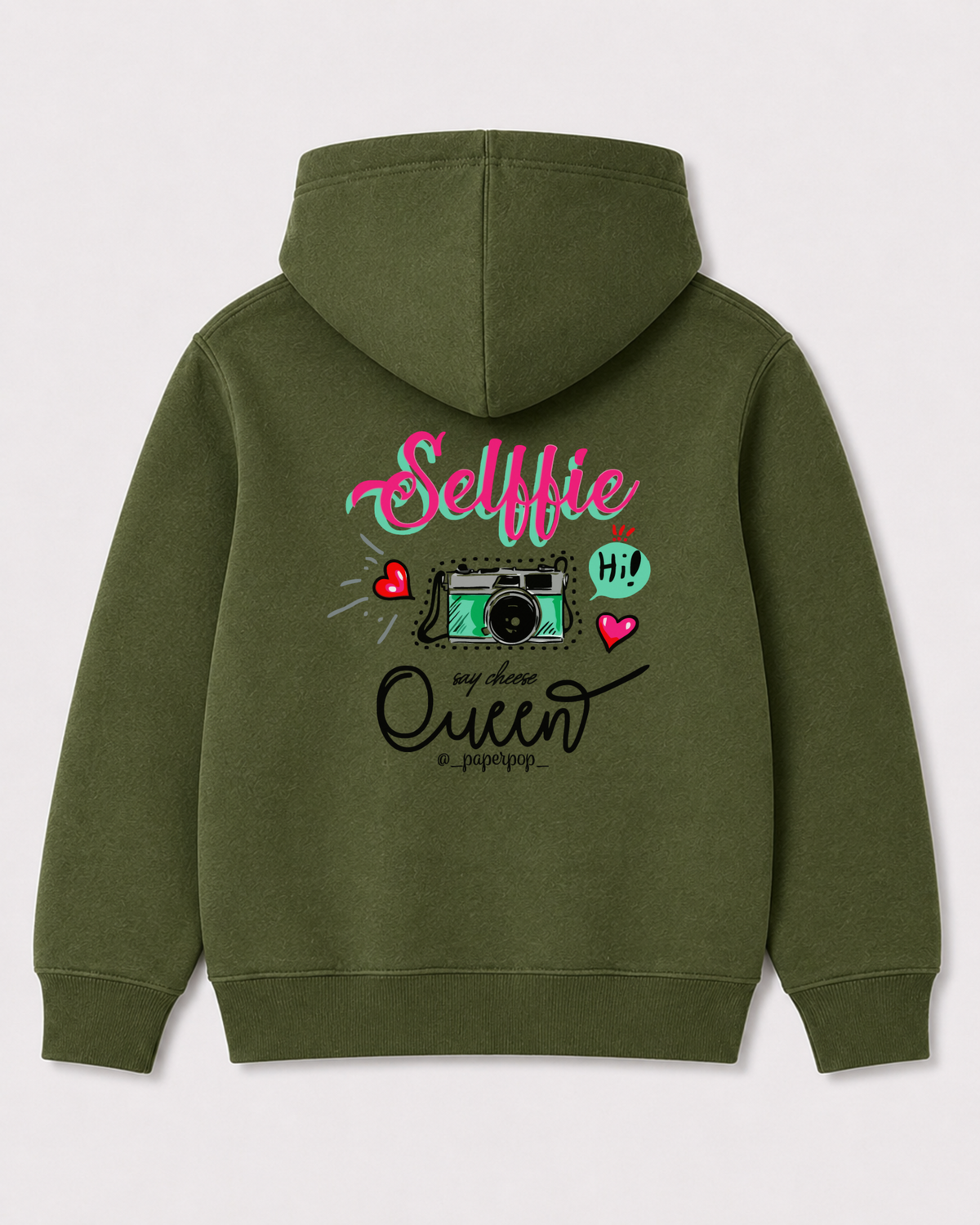 Olive green hoodie back 3103