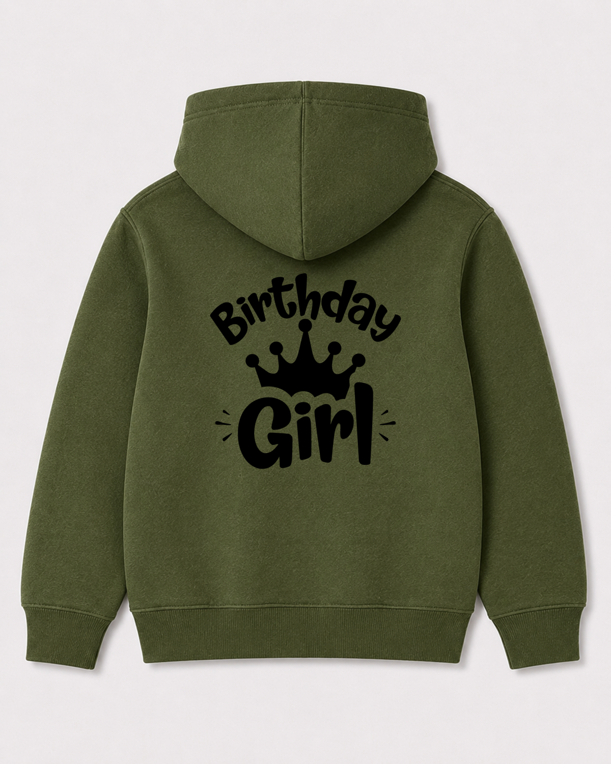 Olive green hoodie back 3110