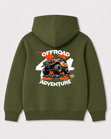 Olive green hoodie back 3111