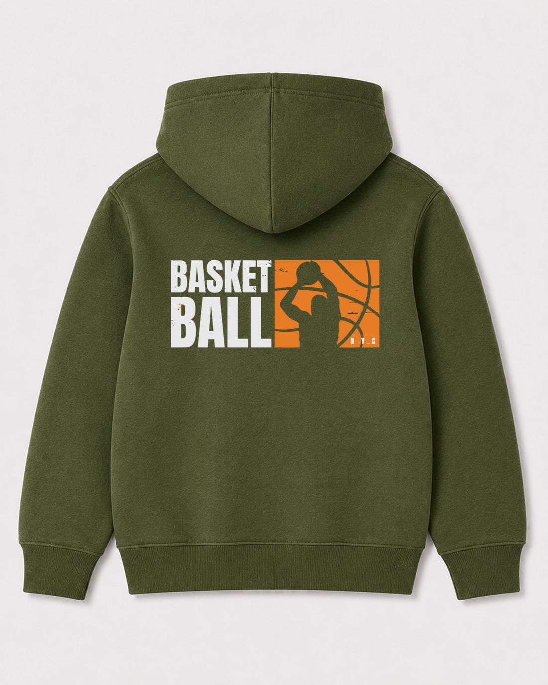 Olive green hoodie back 3112