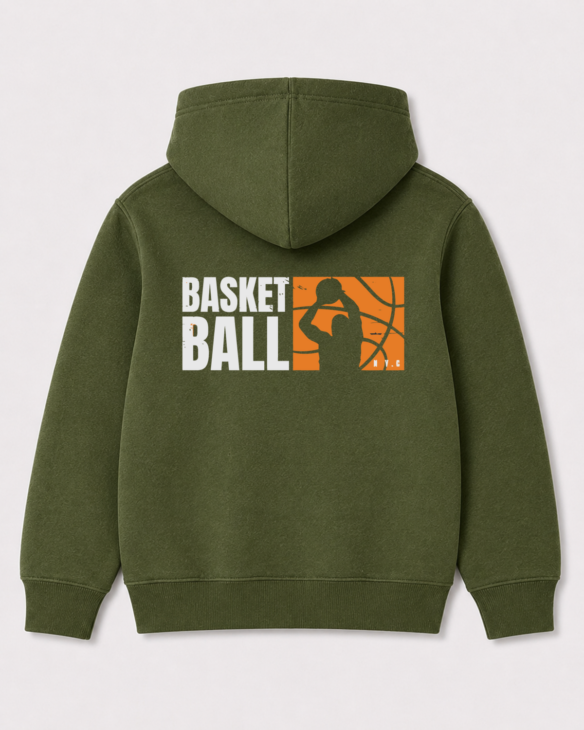 Olive green hoodie back 3112