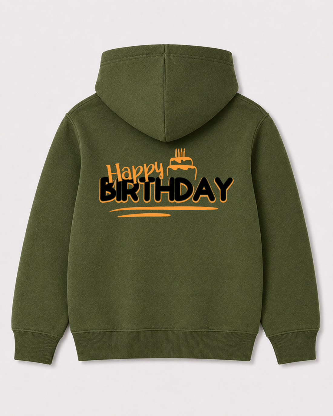 Olive green hoodie back 3115
