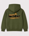 Olive green hoodie back 3115