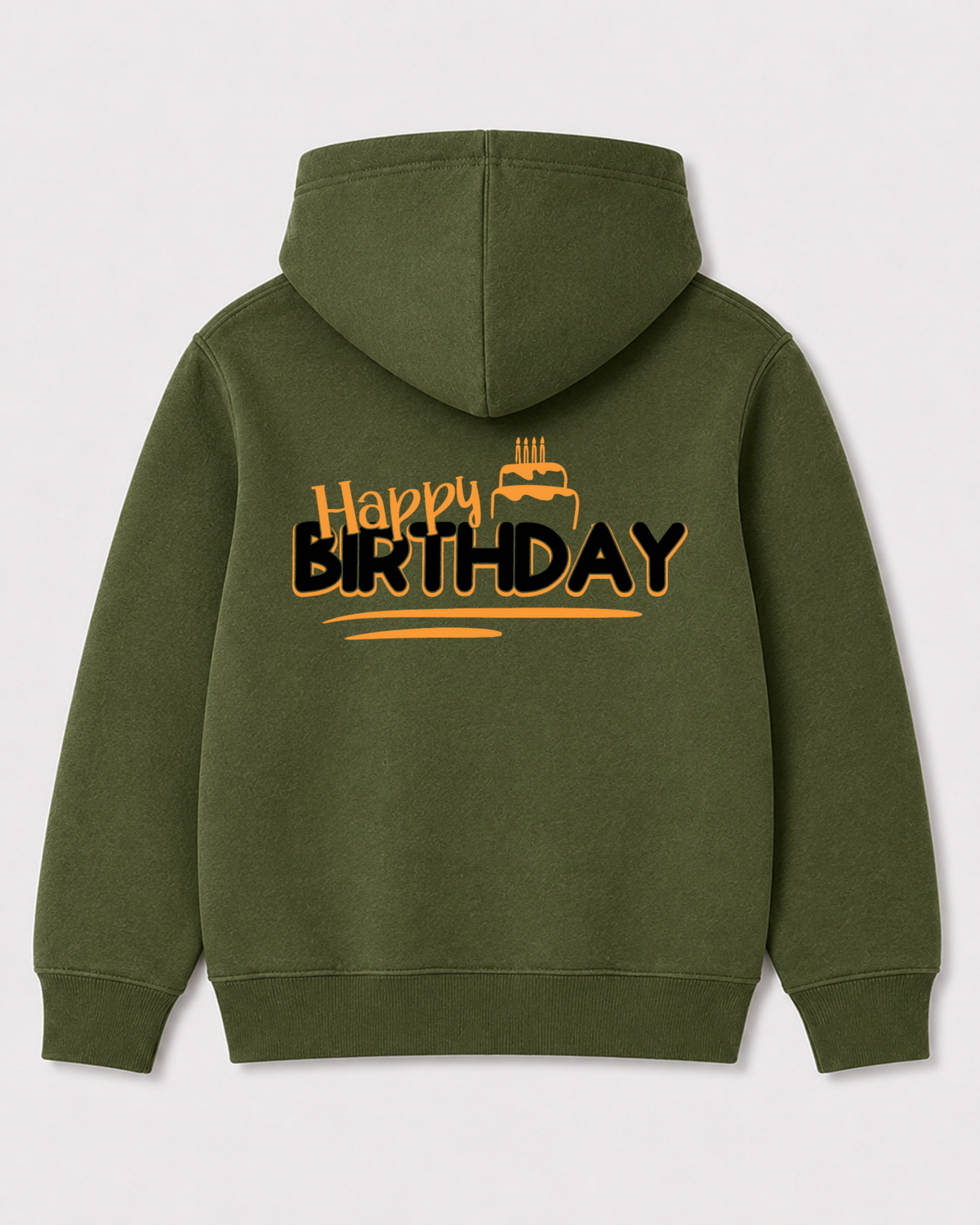 Olive green hoodie back 3115