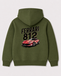 Olive green hoodie back 3121