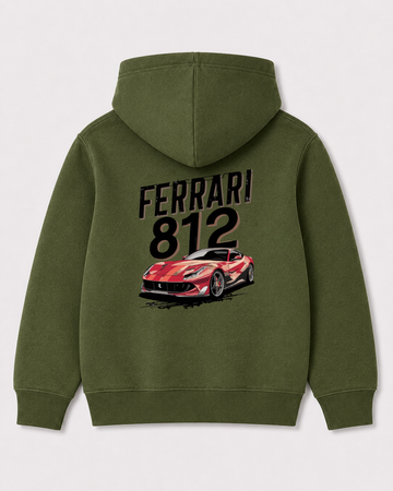 Olive green hoodie back 3121