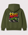 Olive green hoodie back 3134