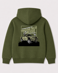 Olive green hoodie back 3135