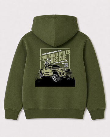 Olive green hoodie back 3135