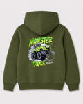 Olive green hoodie back 3139