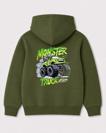 Olive green hoodie back 3139