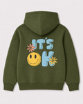Olive green hoodie back 3143