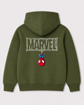 Olive green hoodie back 3148