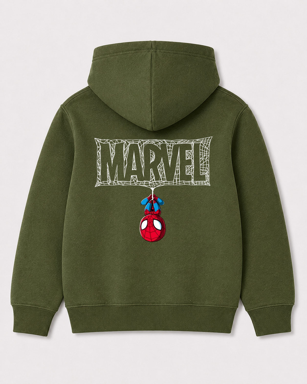 Olive green hoodie back 3148