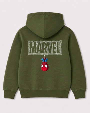Olive green hoodie back 3148