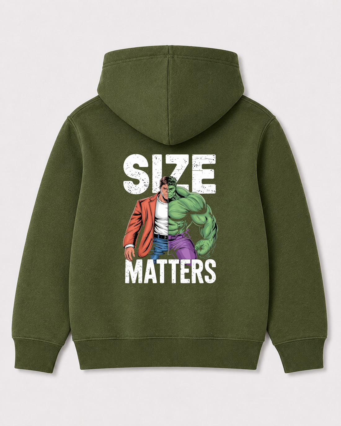 Olive green hoodie back 3151