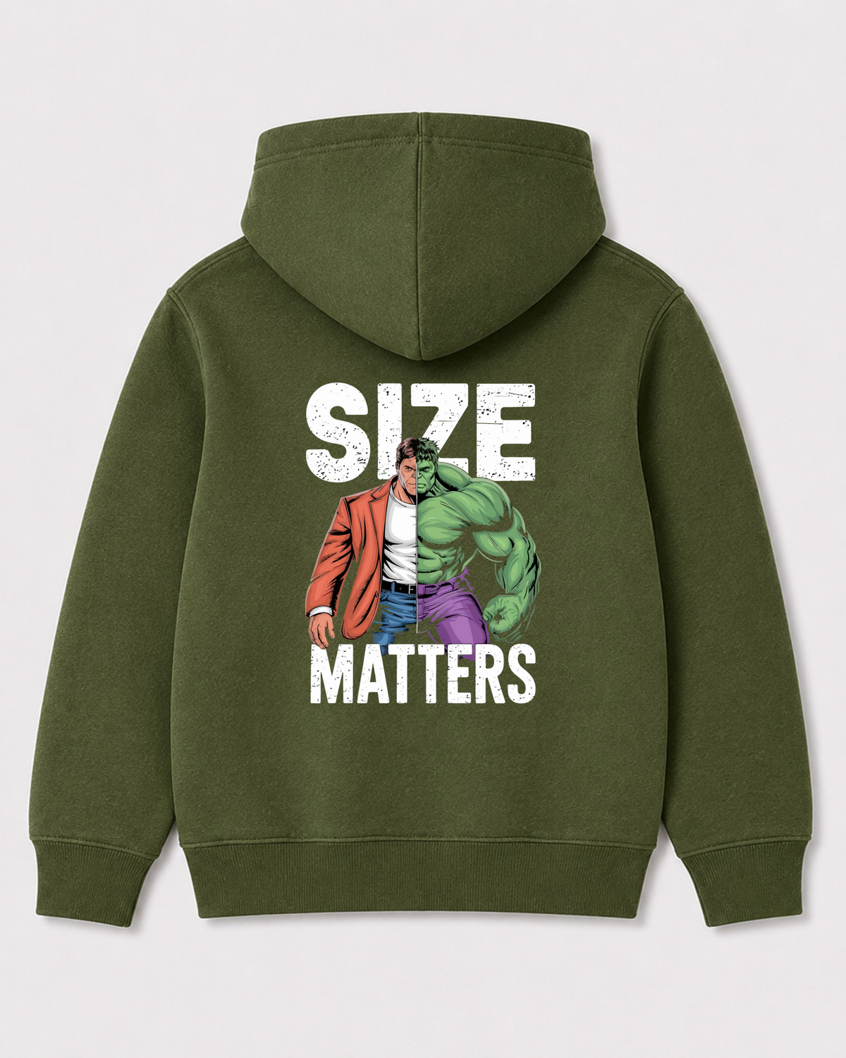Olive green hoodie back 3151