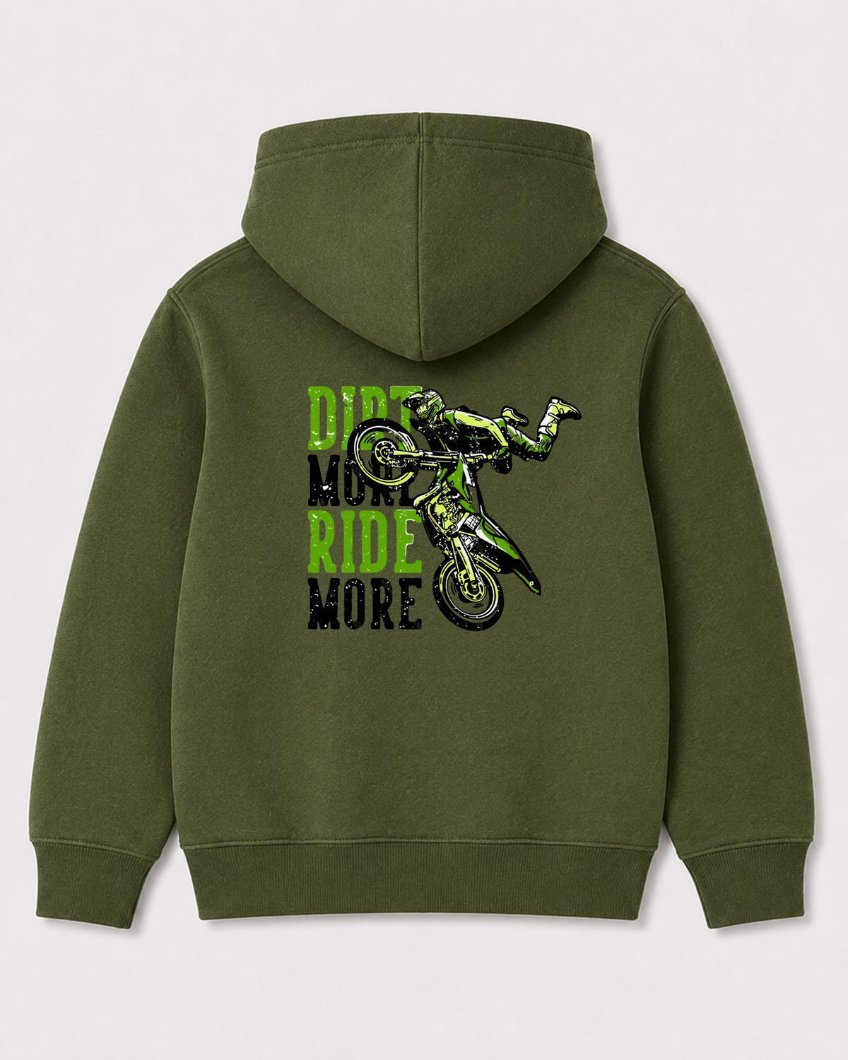 Olive green hoodie back 3156
