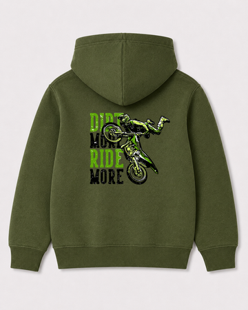 Olive green hoodie back 3156