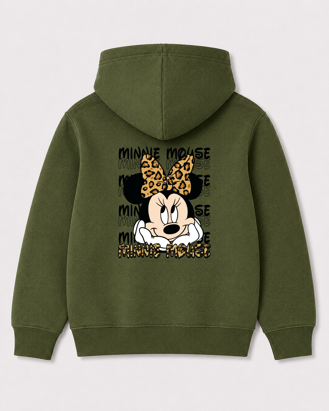 Olive green hoodie back 3160