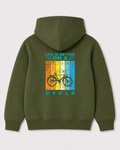 Olive green hoodie back 3167