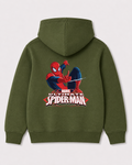 Olive green hoodie back 3173
