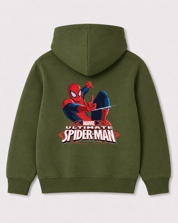 Olive green hoodie back 3173