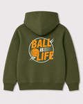 Olive green hoodie back 3176