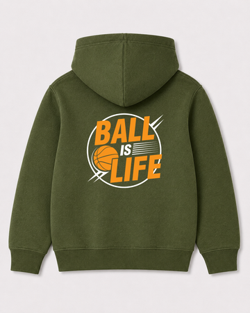 Olive green hoodie back 3176