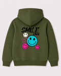 Olive green hoodie back 3178
