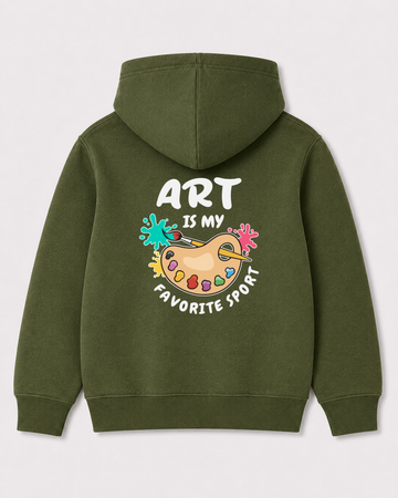 Olive green hoodie back 3179