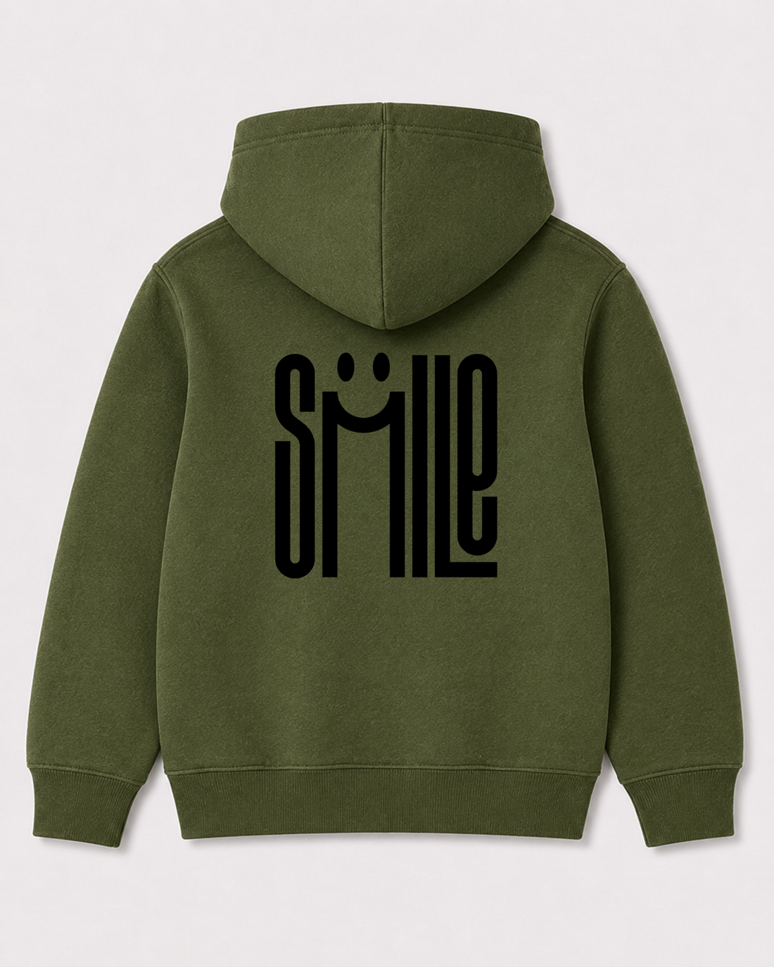 Olive green hoodie back 3184