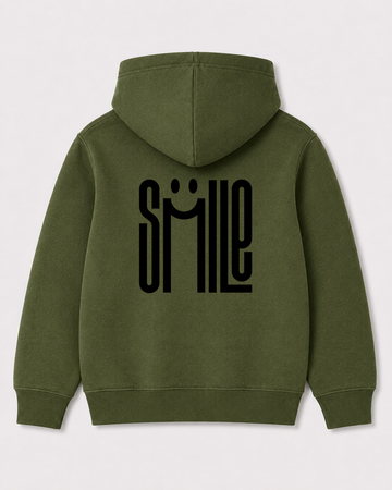 Olive green hoodie back 3184