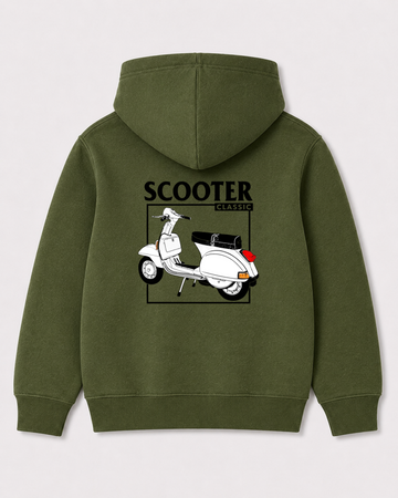 Olive green hoodie back 3193